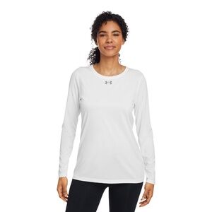 NWT Under Armour Locker 2.0 White Long Sleeve Women Size M Workout Quick Drying